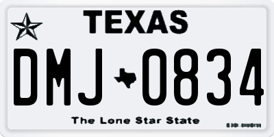 TX license plate DMJ0834