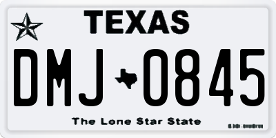TX license plate DMJ0845
