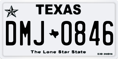 TX license plate DMJ0846