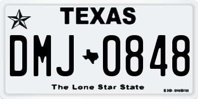 TX license plate DMJ0848