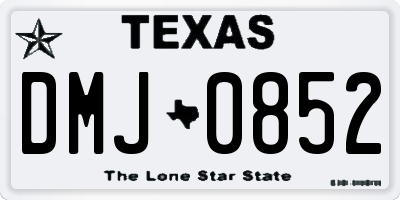 TX license plate DMJ0852