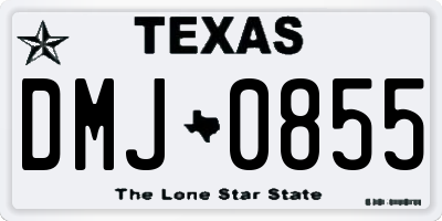 TX license plate DMJ0855