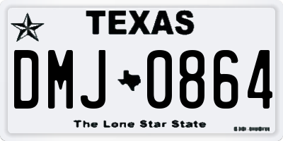TX license plate DMJ0864