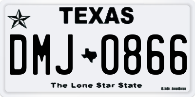 TX license plate DMJ0866