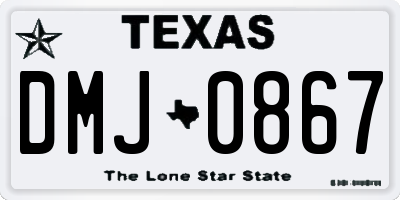 TX license plate DMJ0867