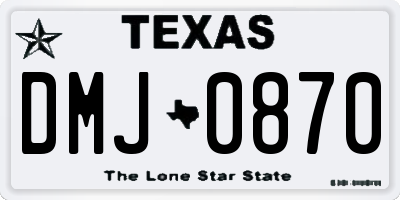 TX license plate DMJ0870