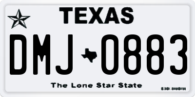 TX license plate DMJ0883
