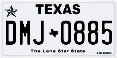 TX license plate DMJ0885