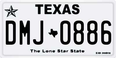TX license plate DMJ0886