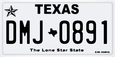 TX license plate DMJ0891
