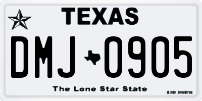 TX license plate DMJ0905