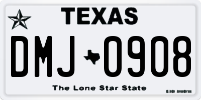 TX license plate DMJ0908
