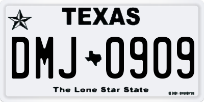TX license plate DMJ0909