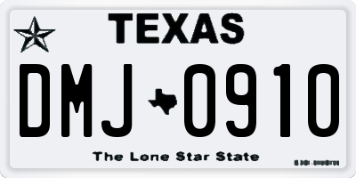 TX license plate DMJ0910