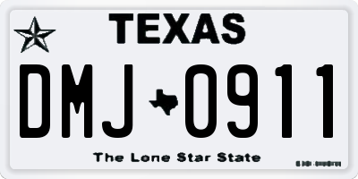 TX license plate DMJ0911