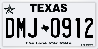 TX license plate DMJ0912