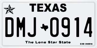 TX license plate DMJ0914