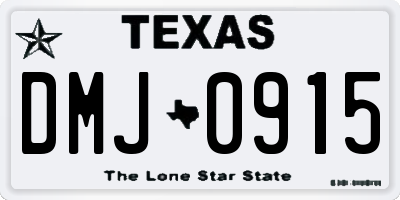 TX license plate DMJ0915