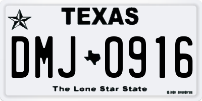 TX license plate DMJ0916