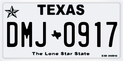 TX license plate DMJ0917