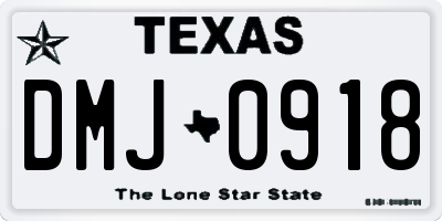 TX license plate DMJ0918