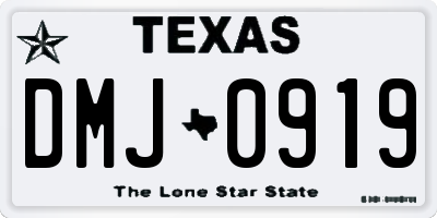 TX license plate DMJ0919