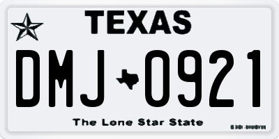 TX license plate DMJ0921