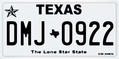 TX license plate DMJ0922