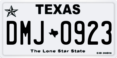 TX license plate DMJ0923