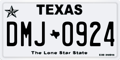 TX license plate DMJ0924