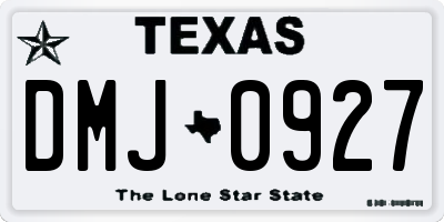 TX license plate DMJ0927