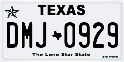 TX license plate DMJ0929