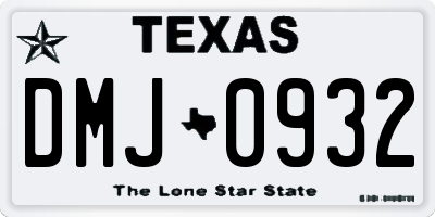 TX license plate DMJ0932