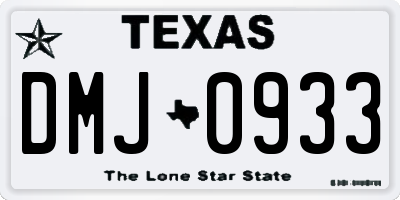 TX license plate DMJ0933