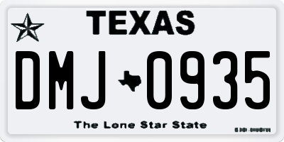 TX license plate DMJ0935
