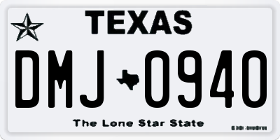 TX license plate DMJ0940
