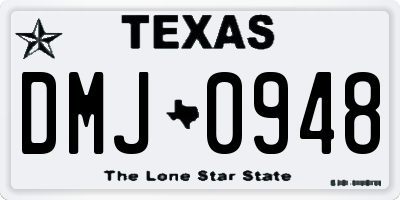 TX license plate DMJ0948