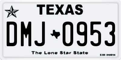 TX license plate DMJ0953