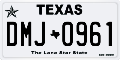 TX license plate DMJ0961