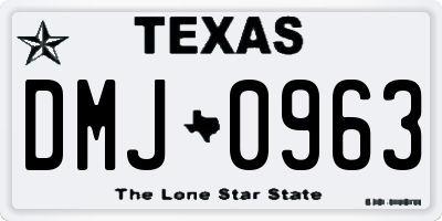 TX license plate DMJ0963