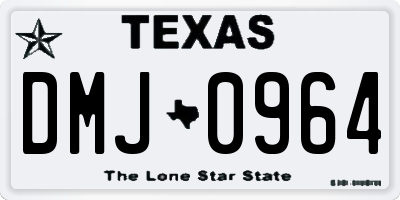 TX license plate DMJ0964