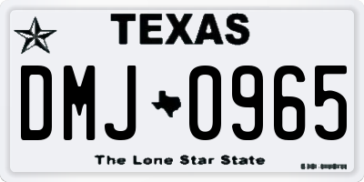 TX license plate DMJ0965