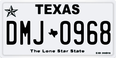 TX license plate DMJ0968