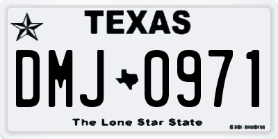 TX license plate DMJ0971