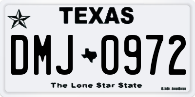 TX license plate DMJ0972