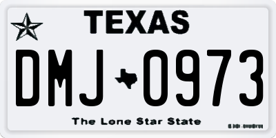 TX license plate DMJ0973