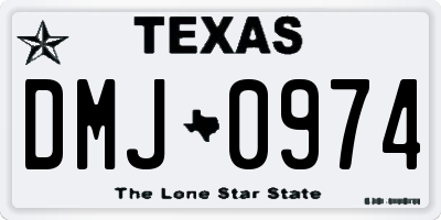 TX license plate DMJ0974