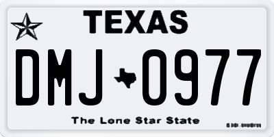 TX license plate DMJ0977