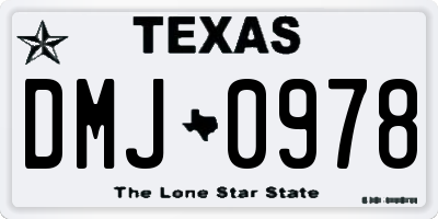 TX license plate DMJ0978