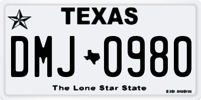 TX license plate DMJ0980